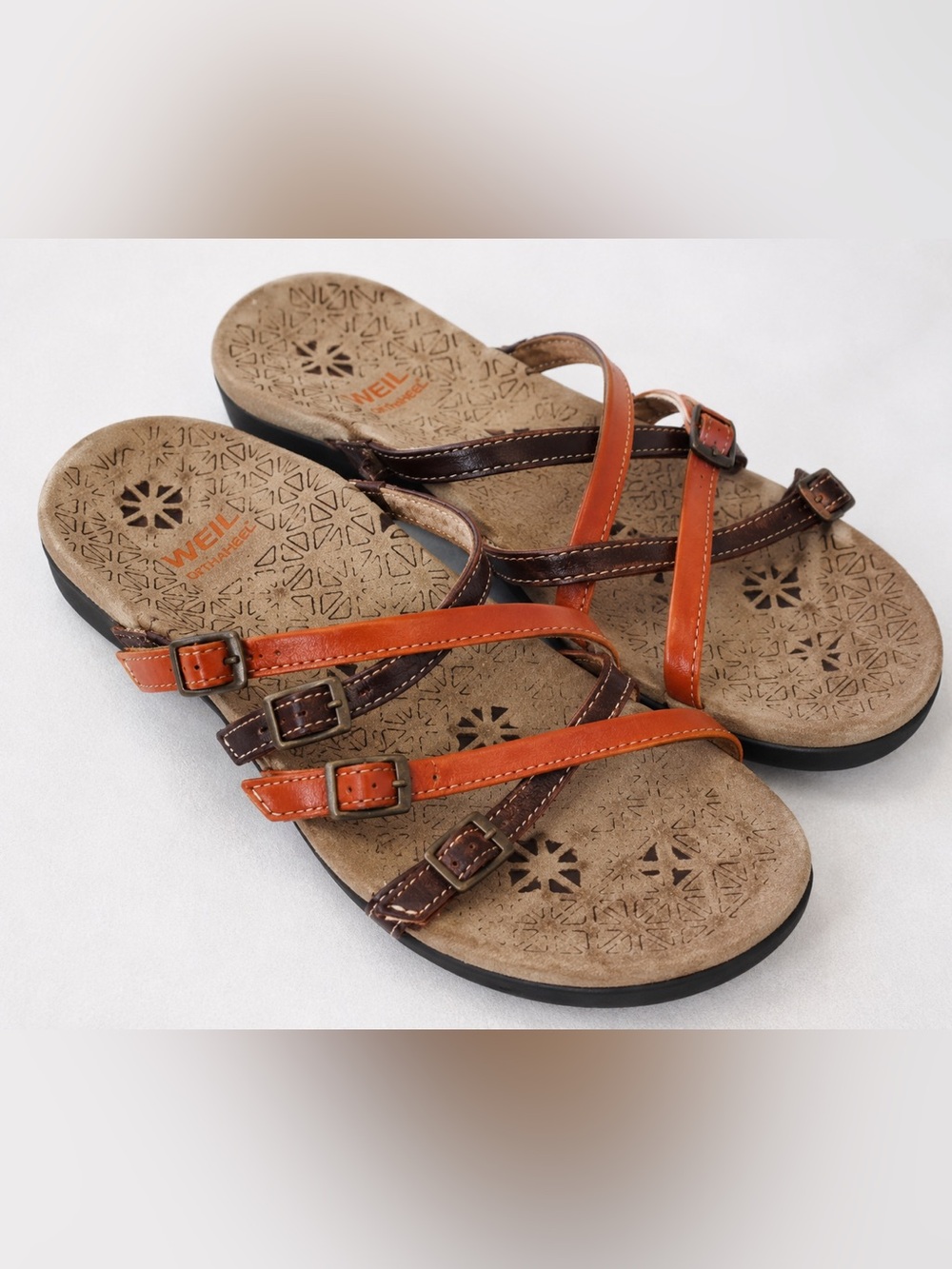 🌸 Weil Orthaheel Women’s Leather Strap Sandals Size 6 Comfort Casual Boho